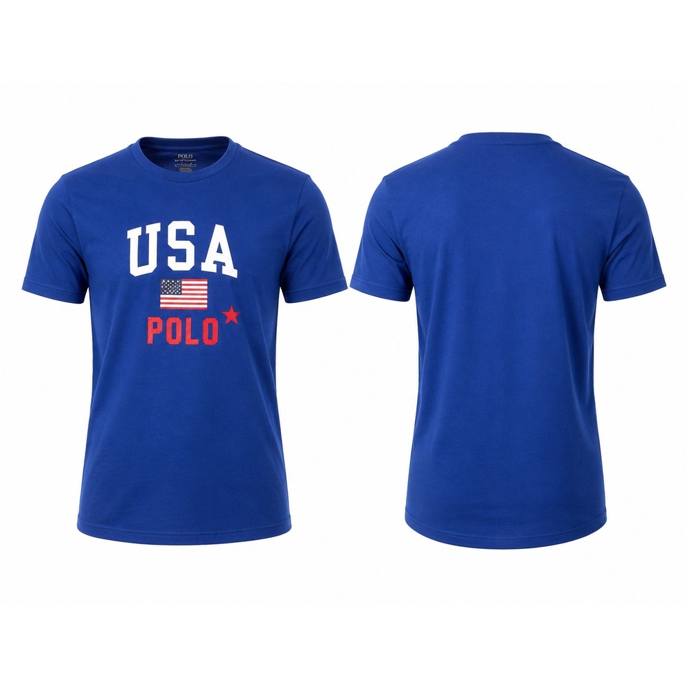 Polo Ralph Lauren USA American Flag T-Shirt Blue Mens Large 710720763003